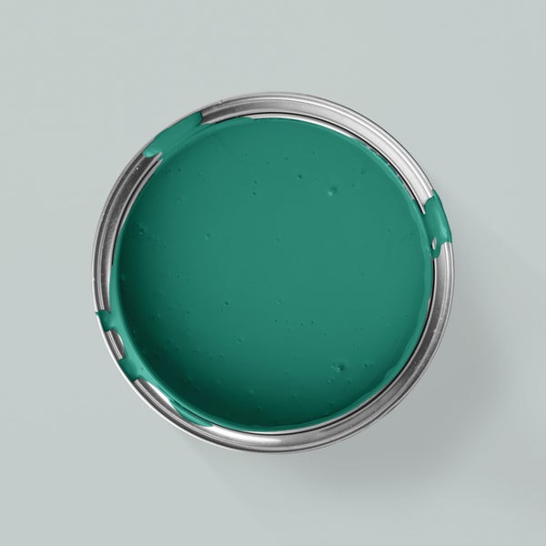MissPompadour extramatte Wandfarbe 2.5L Grün mit Smaragd - sehr hohe Deckkraft - geruchsneutrale, spritzfreie Farbe - atmungsaktive, wasserbasierte Innenfarbe/Deckenfarbe - Die Wertvolle