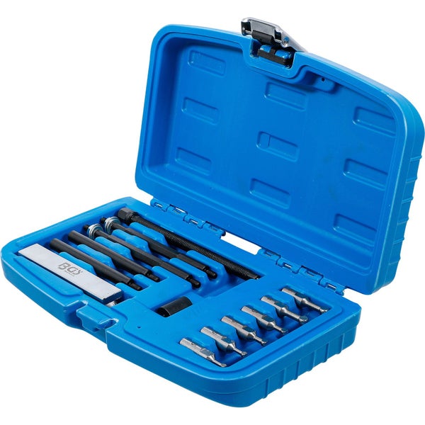 Werkzeugsatz in blauem Kunststoffkoffer, geöffnet