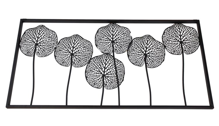 FRANK FLECHTWAREN | Wanddeko Lotus, METALL, 100 x 50 cm