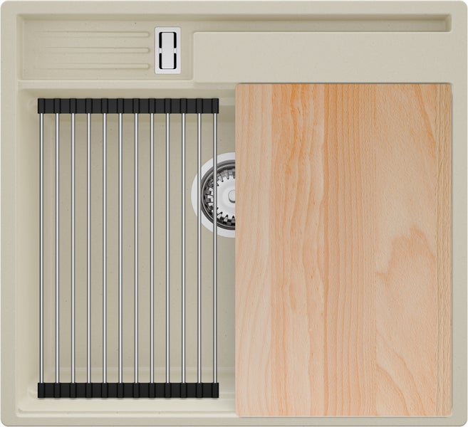 Spüle mit Abtropfgitter und Schneidebrett