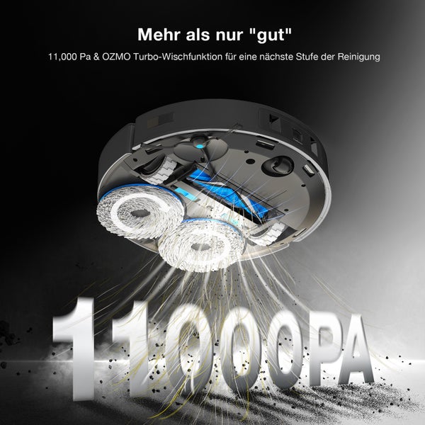 Roboterstaubsauger mit 11000 Pa und Ozmo Turbowischfunktion