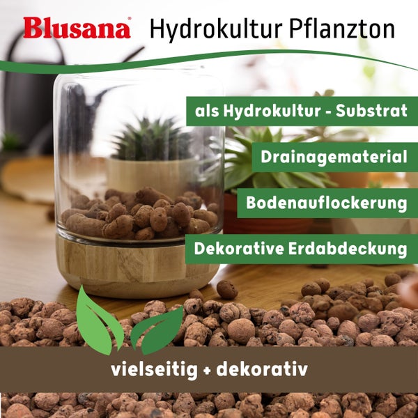 Blusana Blähton 10l Pflanzsubstrat für Hydrokultur Ton-Granulat Körnung 4-8 mm Drainagematerial & Bodenauflockerung