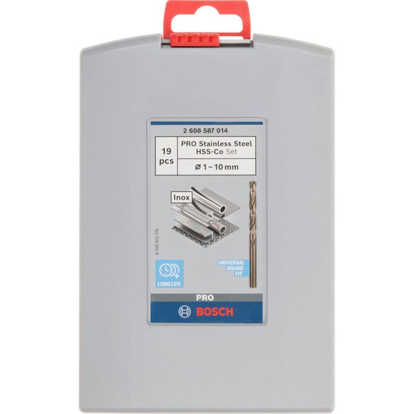 Bosch PRO Stainless Steel HSS-Co Spiralbohrer-Set 19-tlg. - 2608587014