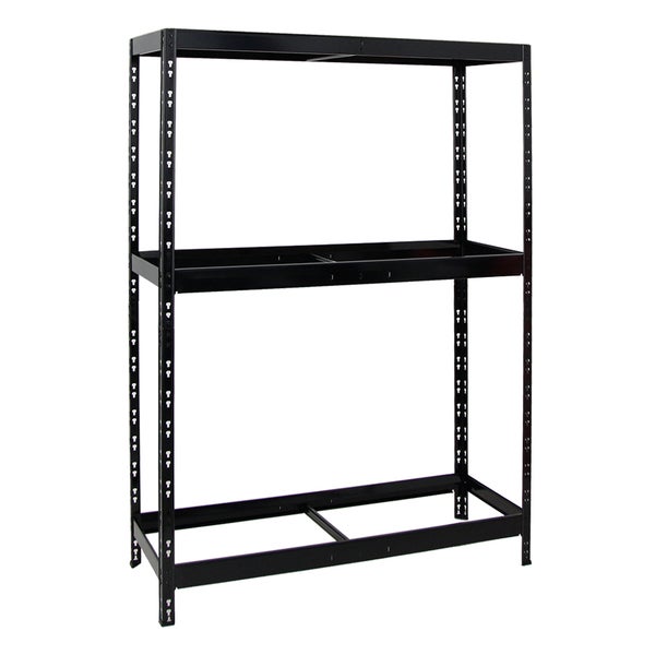 PROREGAL Reifenregal Tiger mit Fachboden HxBxT 180 x 130 x 50 cm bis zu 12 Reifen auf 2 Ebenen Schwarz