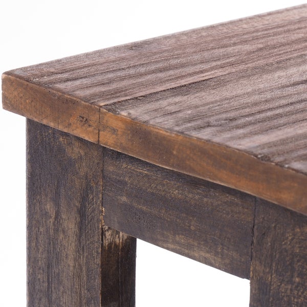 Trittleiter STEP Recyclingholz zweistufig  04 schwarz-natur