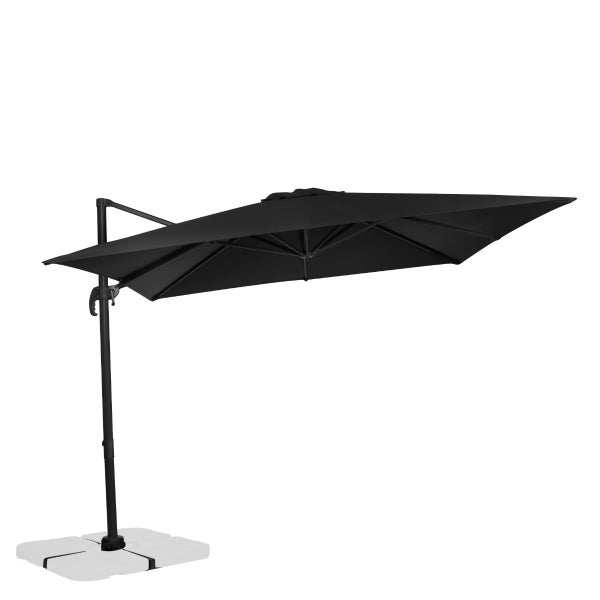 VONROC Sonnenschirm Pisogne 300x300cm - Freischwingender Sonnenschirm | Anthrazit/Schwarz