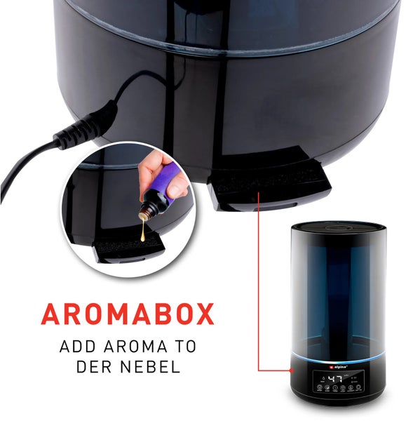 Grundig Luftbefeuchter 4,3L schwarz, Fernbedienung Aroma Diffuser Raumbefeuchter