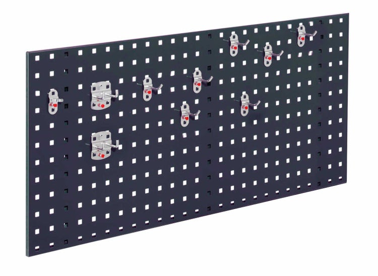 Kappes ®RasterPlan Einsteigerset #5 1x Lochplatte 1000x450mm 1x Werkzeughaltersortiment 10-teilig Anthrazitgrau RAL 7016