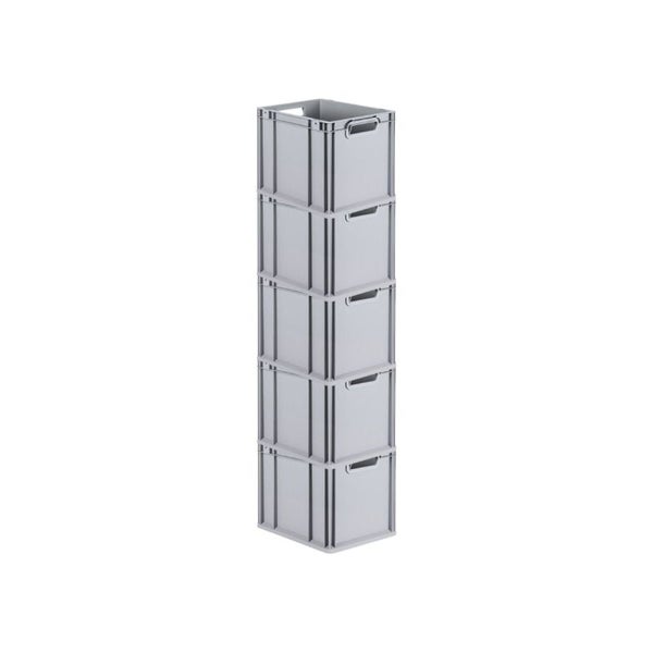 PROREGAL Spar Set 5x Eurobox Nextgen Economy Mit Scharnierdeckel & Schwarzen Schiebeschnappverschlüssen Griffe Offen HxBxT 32 x 30 x 40 cm 30 Liter
