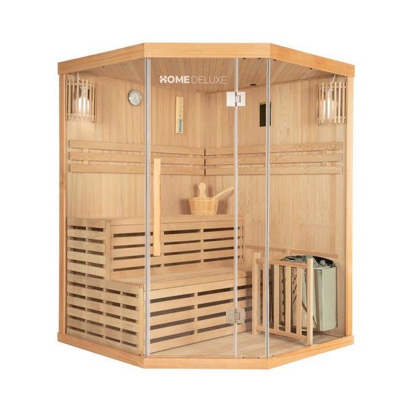 Home Deluxe Sauna SKYLINE XL - Mit Holzwand,  150 x 150 x 150 x 200 cm