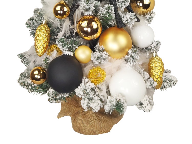 LAALU Set Weihnachtskugeln 68 Stück in Box PREMIUM SCHWARZEN für Weihnachtsbäume bis 100 cm