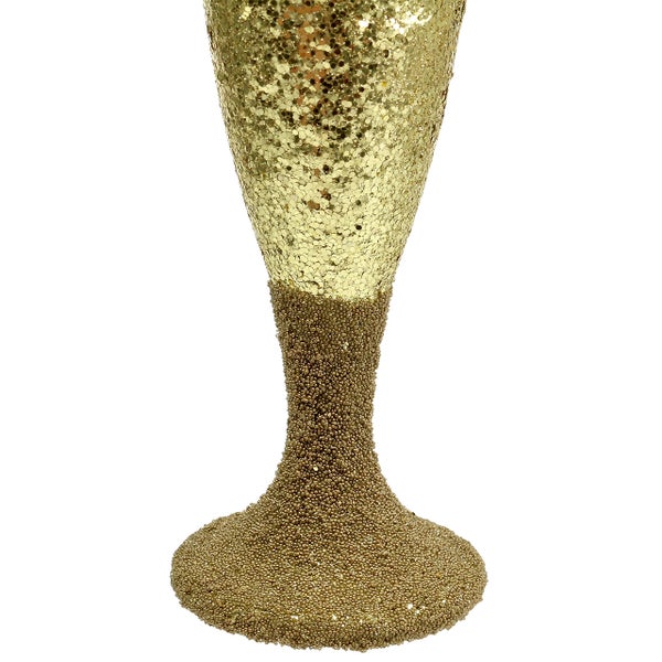 Dekorative Champagnerglasfigur mit Glitzer