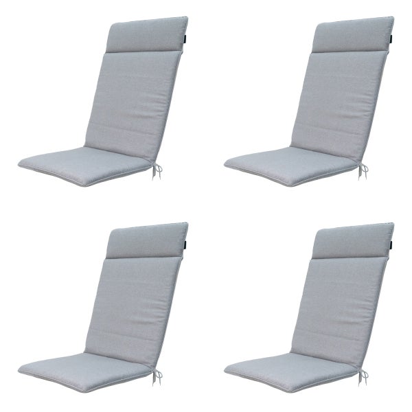 Hochlehnerauflage Naples grau - Ca. 120x50 cm - 4er-Set