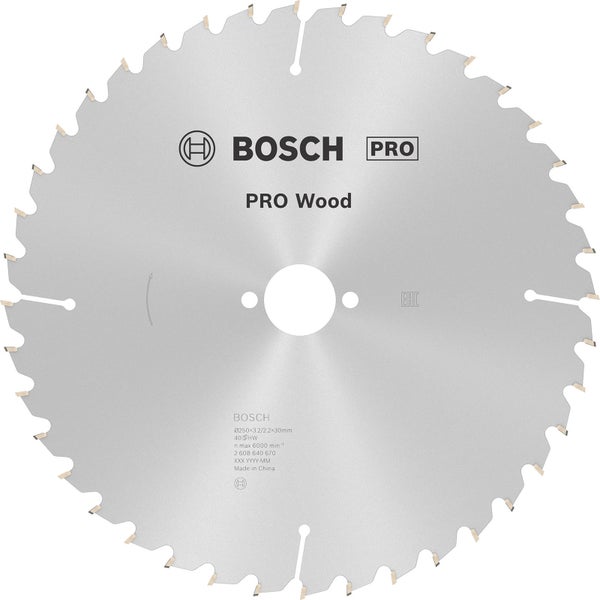Bosch PRO Wood Kreissägeblatt 250 x 3,2 x 30 mm - 2608640670