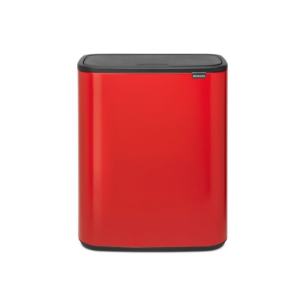 Brabantia Hochwertiger Abfallsammler Mit Touch Öffnung 2 x 30 Liter HxBxT 65,6 x 54,5 x 31 cm Rot