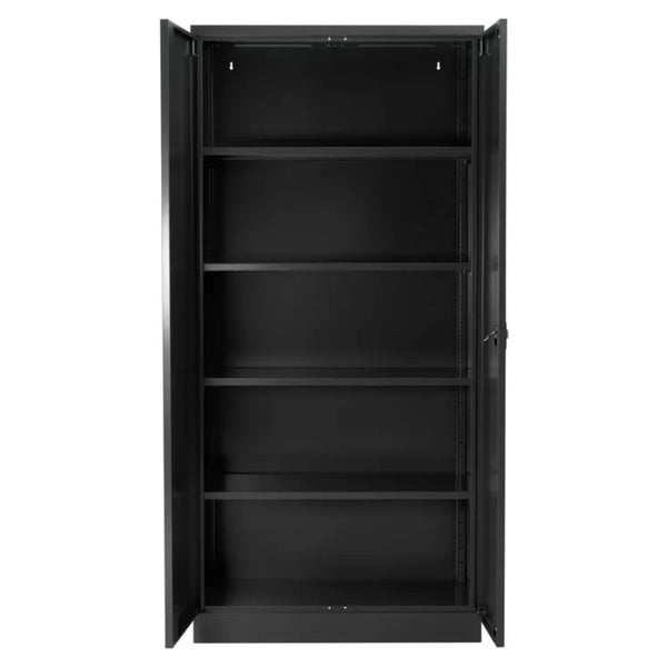PROREGAL Stahlschrank Bee 5 Fachböden HxBxT 195 x 92 x 60 cm Pulverbeschichtetes & Verstärktes Fachbodenmaterial Schwarz & Schwarz