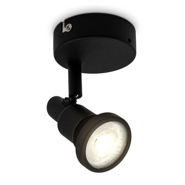Wandlampe - 4,8W, 400lm, LED, schwenkbar, IP44, warmweiß, schwarz
