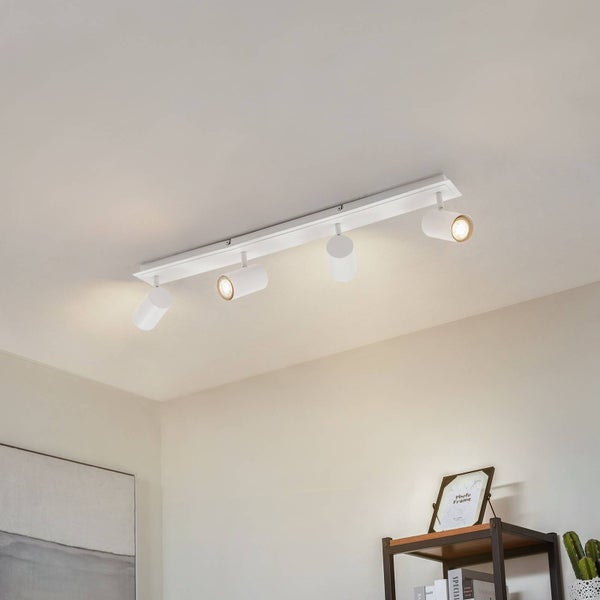 Lindby Strahler Joffrey (Modern) in Weiß aus Metall (4 flammig, GU10) - Deckenlampe Deckenleuchte Lampe Spot Wohnzimmerleuchte