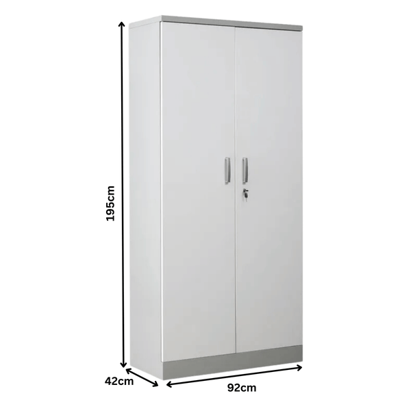 PROREGAL Aktenschrank Beetle 4 Fachböden HxBxT 195 x 92 x 42 cm Grau & Weiß