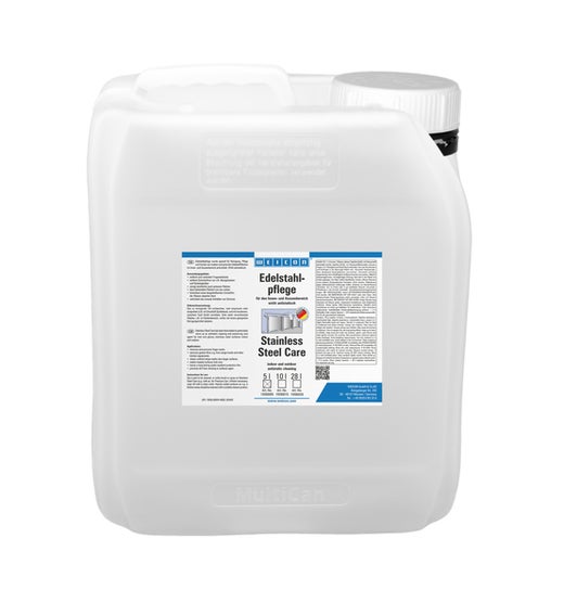 WEICON Edelstahlpflege|Reinigungs-, Schutz- und Pflegeöl für Edelstahl|5 L|farblos, transparent