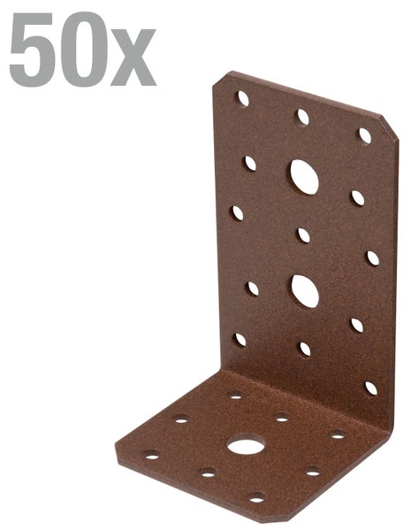 Winkelverbinder aus Stahl 50 Stück für stabile Holzverbindungen im Bauwesen.