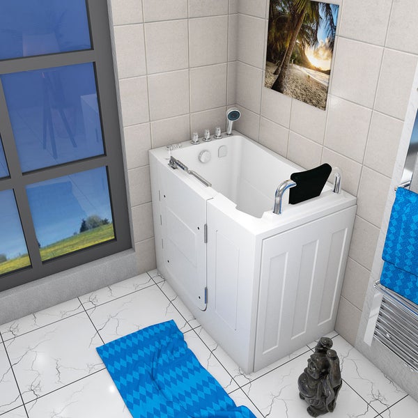 Sitzwanne Whirlpool Badewanne Tür S08WP-TH-A-R 68x110cm