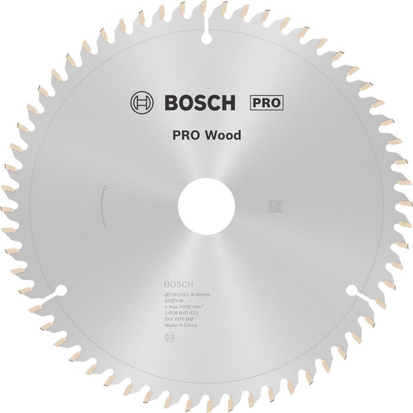 Bosch PRO Wood Kreissägeblatt 216 x 2 x 30 mm - 2608640433