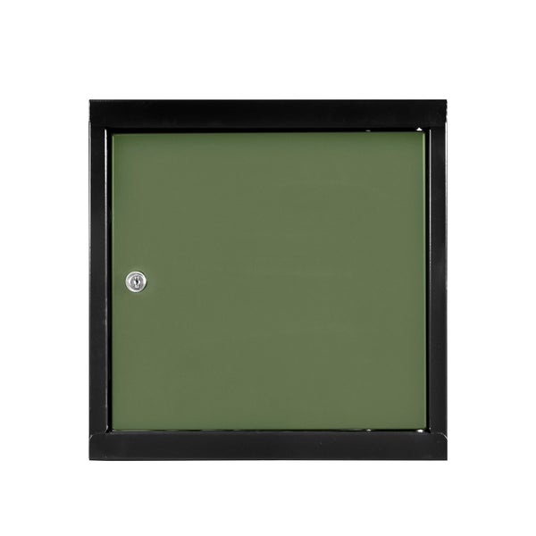 PROREGAL Schließfachwürfel Blocky mit Zylinderschloss + 2 Schlüssel | HxBxT 40x40x40cm | Anthrazit/Resedagrün | Tresor, Schließfach