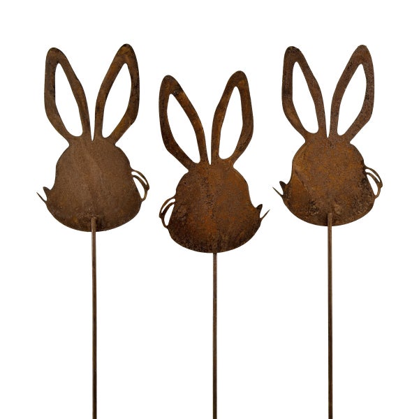 Drei Hasen Gartendekoration aus Metall
