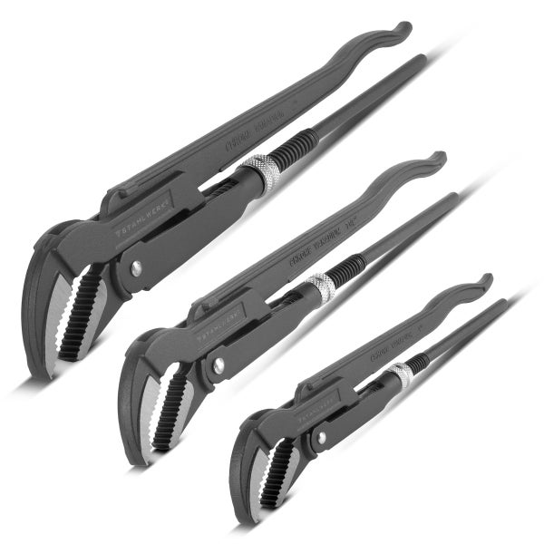 STAHLWERK Rohrzangen 3er Set 1, 1,5, 2 Zoll Chrom-Vanadium Wasserpumpenzangen