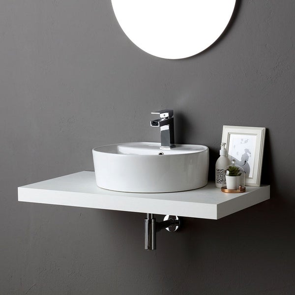 Regal für Unterwaschbecken 90 cm in Weißem Holz | Valentina
