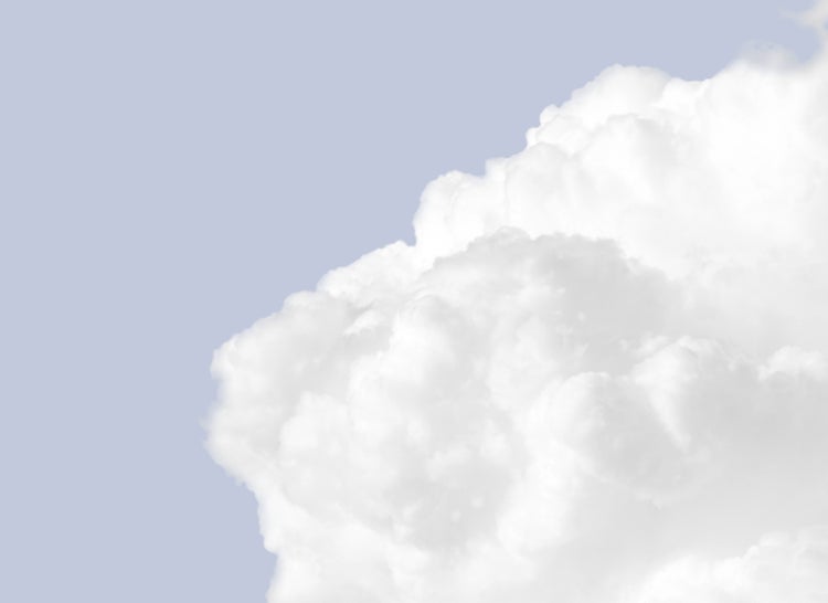 Fototapete mit einer großen weißen Wolke.