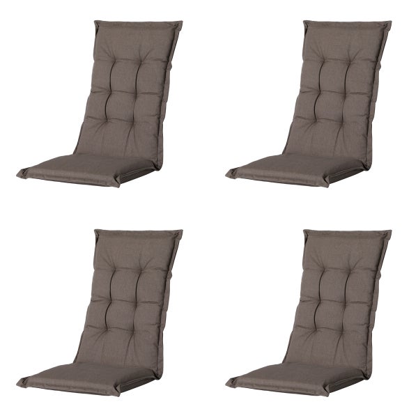 Hochlehnerauflage Oxford, Taupe – Ca. 123x50 cm - 4er-Set