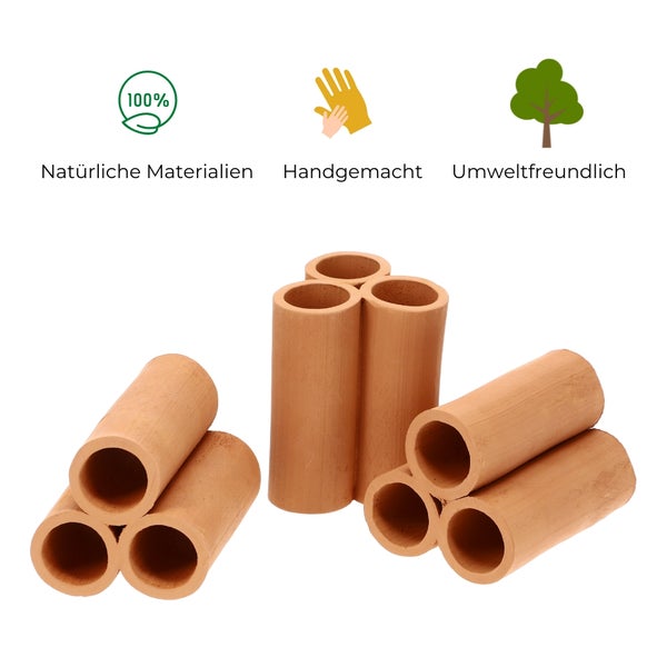 Aquariendeko Pyramide 6er Garnelenröhre Aquarium Deko Garnelen Garnelenhöhle Krebshöhle Welsröhre Laichröhre Keramik Ton terracotta
