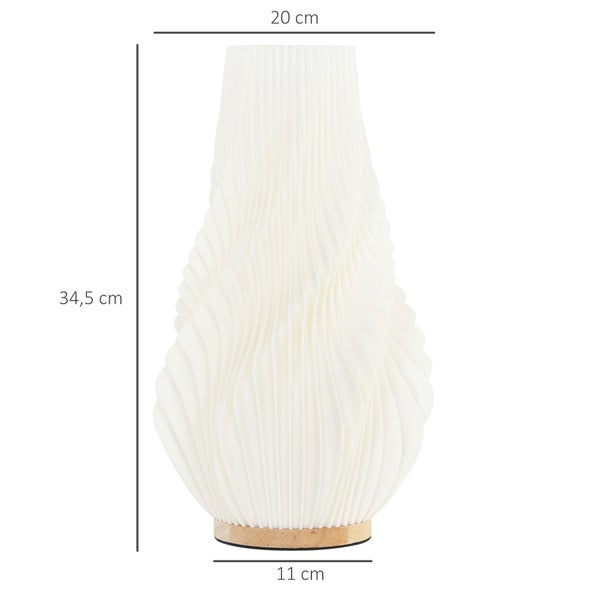 Dekorative Lampe mit den Maßen 34,5 cm Höhe, 20 cm Breite und 11 cm Durchmesser