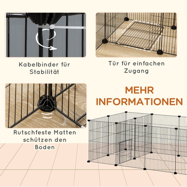 Freilaufgehege aus Metall mit Tür