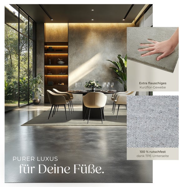 Kurzflorteppich tectake rutschfeste Unterseite verschiedene Größen und Farben 160 x 230 cm