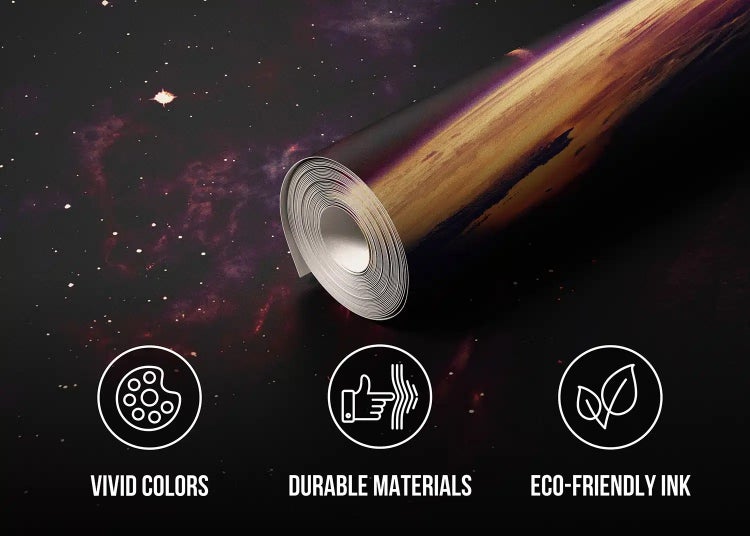 Rolle Fototapete mit Weltraum-Motiv, mit lebendigen Farben, langlebigen Materialien und umweltfreundlicher Tinte.