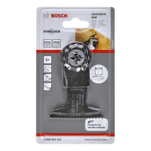 Bosch 5x BIM Tauchsägeblatt Starlock AII 65 BSPB Hard Wood 40 x 65 mm - 2608662031