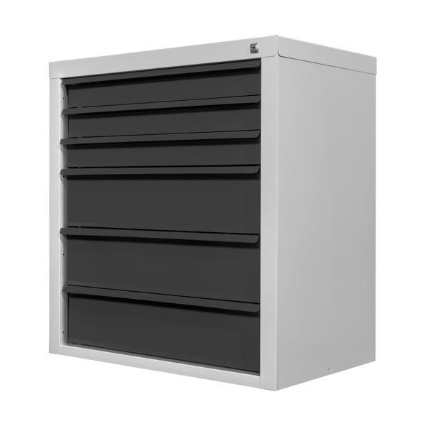 PROREGAL Schubladenschrank Kobra mit 6 Schubladen | HxBxT 75x70x43,5cm | Lichtgrau/Anthrazitgrau | Schubladenbox, Werkzeugschublade