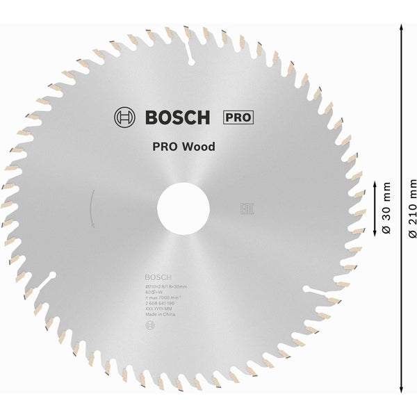 Bosch Kreissägeblatt Pro Wood mit 210 Millimeter Durchmesser
