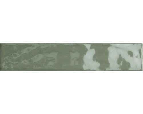 Japandi Wandfliese Kyushu grün glänzend 5x25 cm