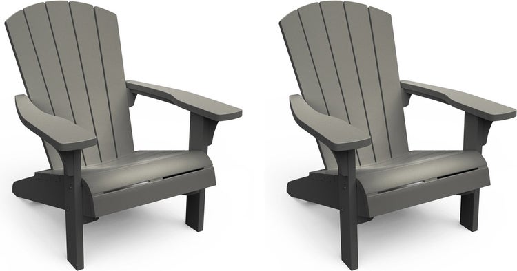 Keter Troy Adirondack Gartenstuhl - Set von 2 - 85x80x96,5cm - Grau