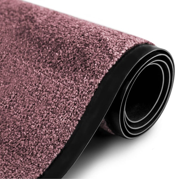 FLOORDIREKT Fußmatte Rhine - Unicolor - Schmutzfangmatte für Innen & Außenbereiche - Lila - 90 x 300 cm