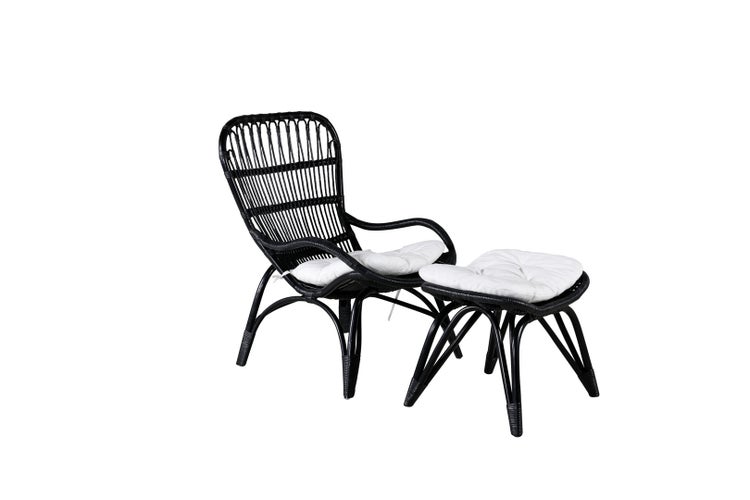 Ella Loungestuhl schwarz. 66 X 131 X 95 cm