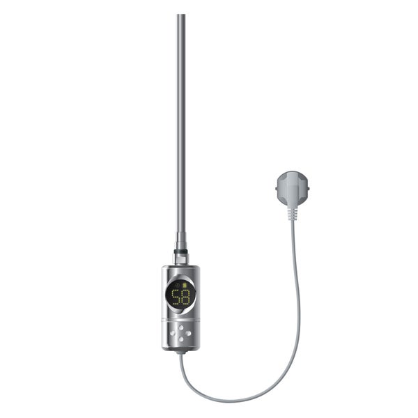 ML-Design Heizstab 300W Chrom mit Thermostat und LCD Bildschirm, Elektronischer Temperaturregler und Timing-Funktion, Heizpatrone Heizelemente für Badheizkörper Heizungen, Elektroheizstab mit Stecker