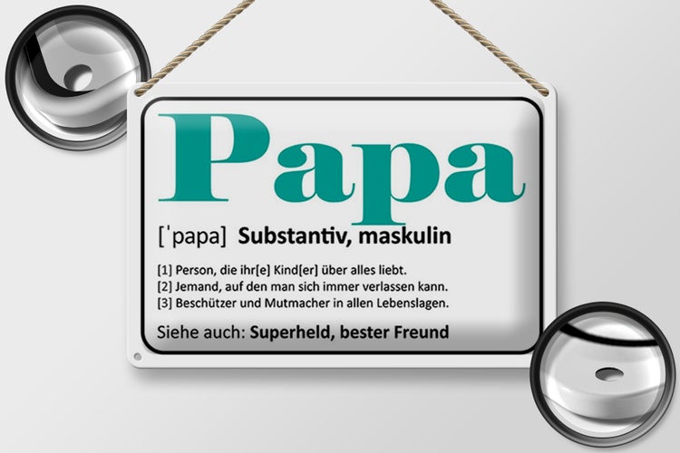 Blechschild Spruch 30x20cm Papa Superheld bester Freund