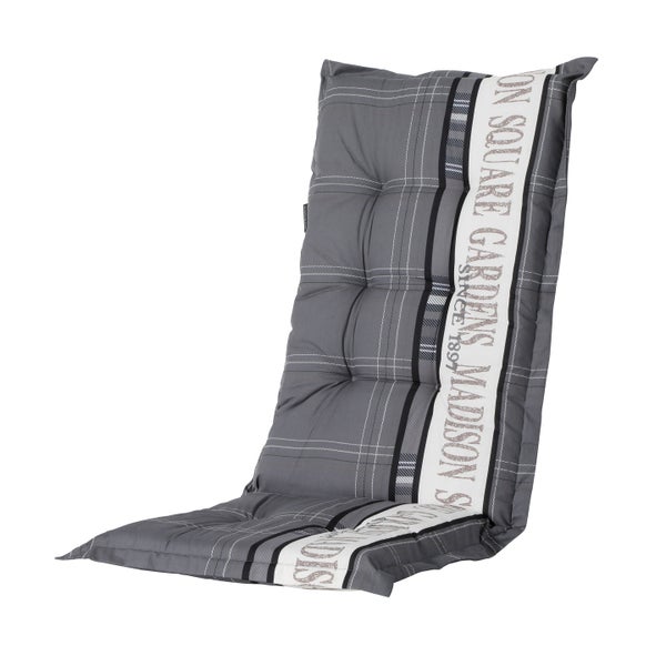 Hochlehnerauflage Madison Garden grau - Ca. 123x50 cm - 4er-Set