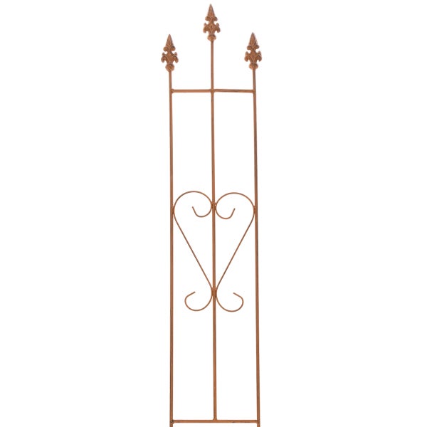 Dekorative Rankhilfe aus Metall mit Herzmuster und Lilienornamenten
