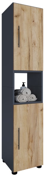 Holz Badmöbel Badschrank Hochschrank Flandu